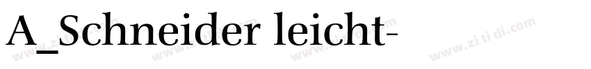 A_Schneider leicht字体转换